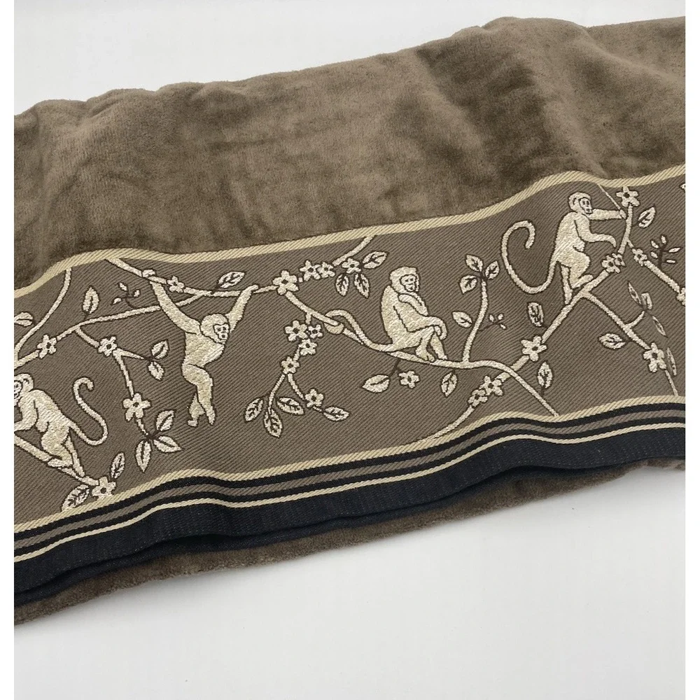 NOS Vintage Hampton Contessa‎ Manor Tapestry Monkeys Brown Towel Set of 6 NEW